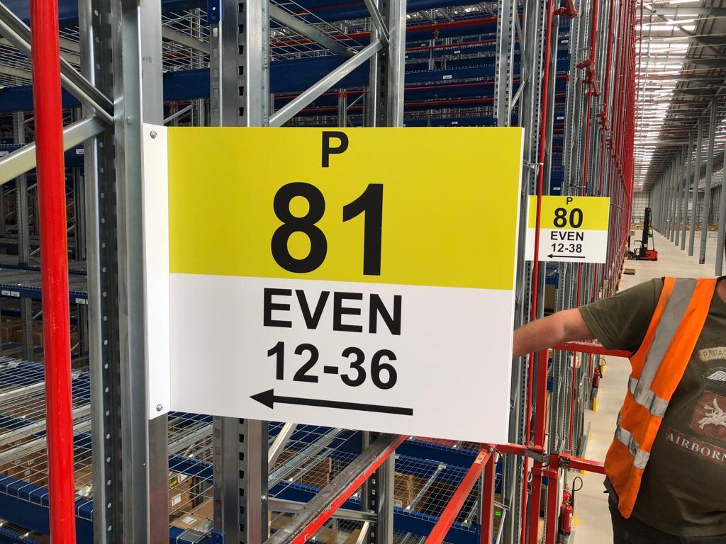 end of aisle angled sign